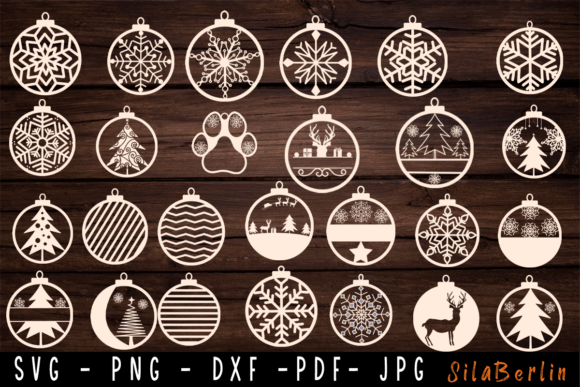 30 Christmas Balls SVG Bundle: Festive Illustrations