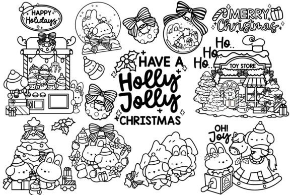 Animals Character Christmas Coloring Illustrations Review
