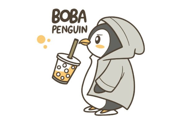 Boba Penguin Christmas PNG: Festive Illustrations for Blogs