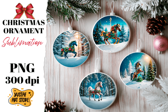 Christmas Horse Ornament Sublimation: Illustrations Review