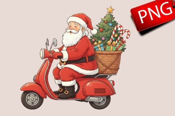 Christmas Santa Scooter Riding Clipart: A Brand Review