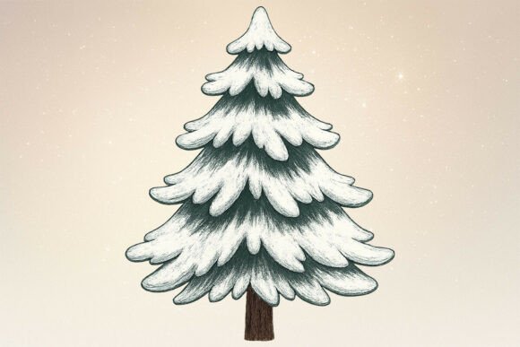 Christmas Vintage Tree PNG: Editorial Illustrations