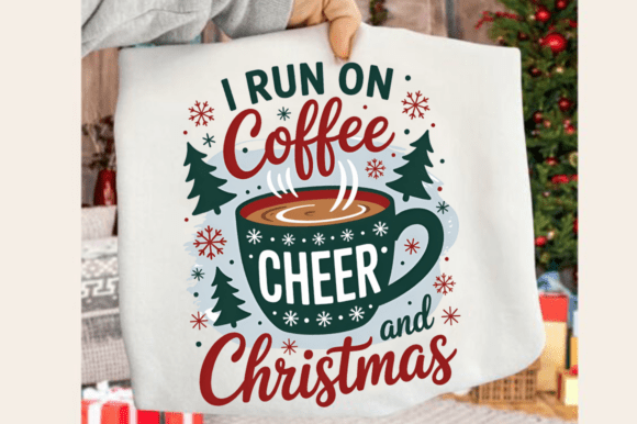 Coffee Themed Christmas PNG Design for Illustrations