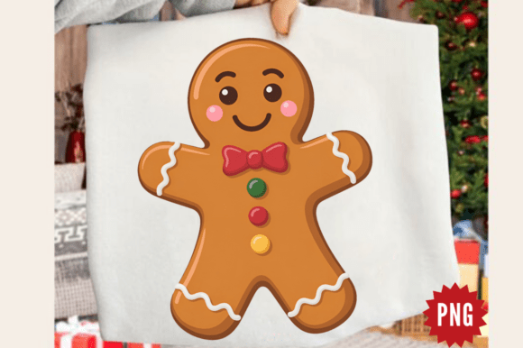 Cute Christmas Gingerbread Man PNG Clipa: Illustrations
