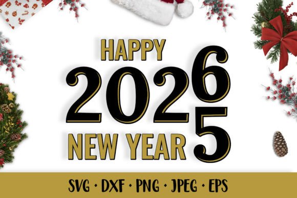 Happy New Year 2026 SVG: Editorial Illustrations