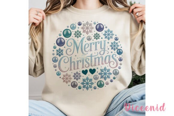 Merry Christmas Snowflakes PNG Clipart & Illustrations