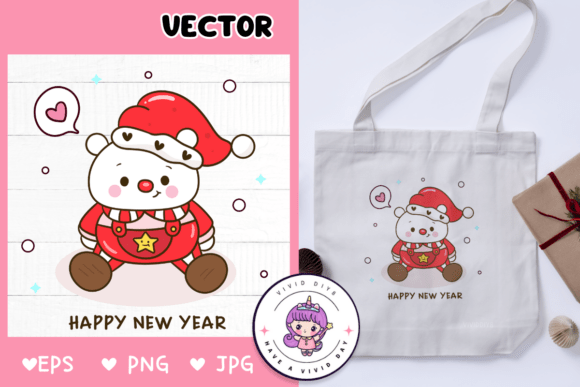 Polar Bear Santa Hat Illustrations Review