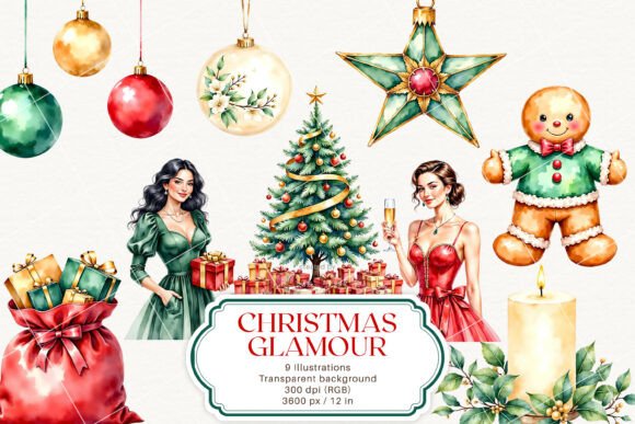 Red Green Christmas Mini Bundle: Illustrations