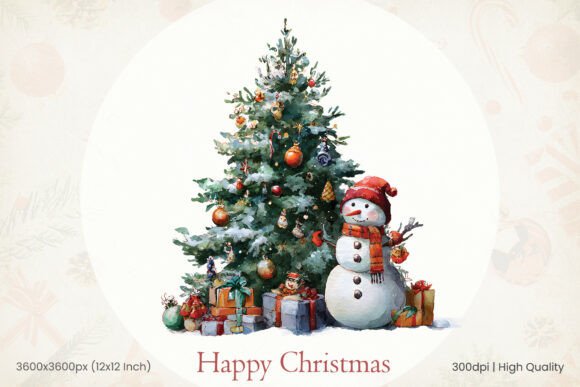 Review: Christmas Snowman with Tree Gift Box Illustrations