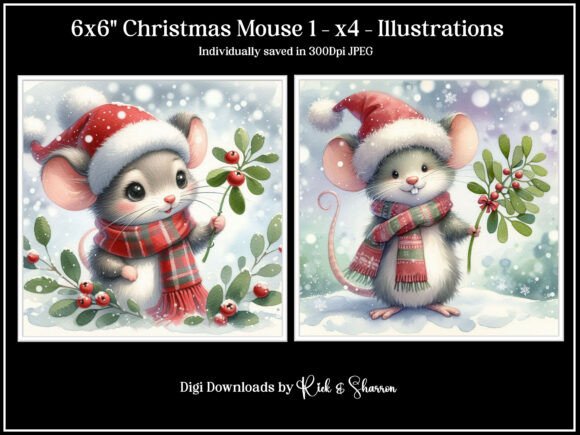 Reviewing 6x6 Christmas Mouse Illustrations