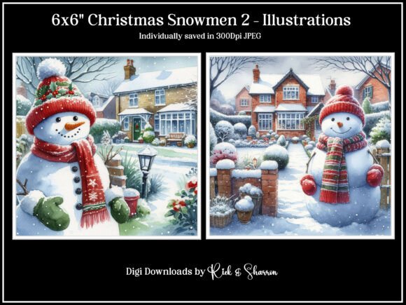 Reviewing 6x6 Christmas Snowmen Illustrations