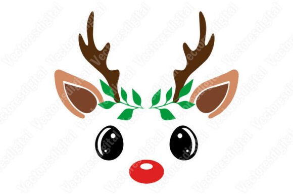 Reviewing Reindeer with Christmas Decorations Vect for Embroidery
