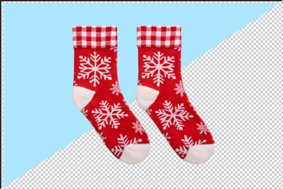 Reviewing the Red Snowflake Christmas Socks PNG for Stitching