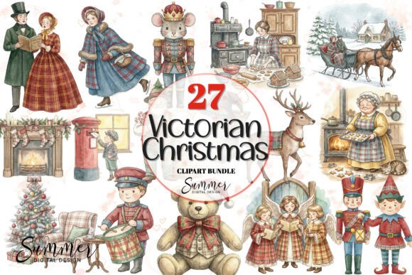 Victorian Holiday Illustrations for Branding