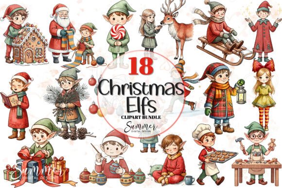 Vintage Santa’s Elf Christmas Clipart Review