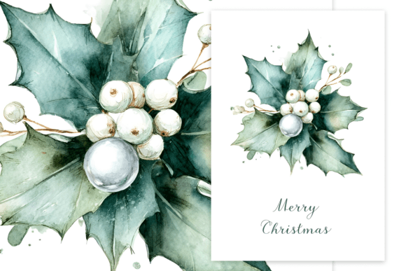 Watercolor Merry Christmas Lettering Art: Illustrations for Branding