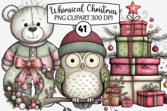 Whimsical Christmas Clipart Bundles: Illustrations for Festive Blogs